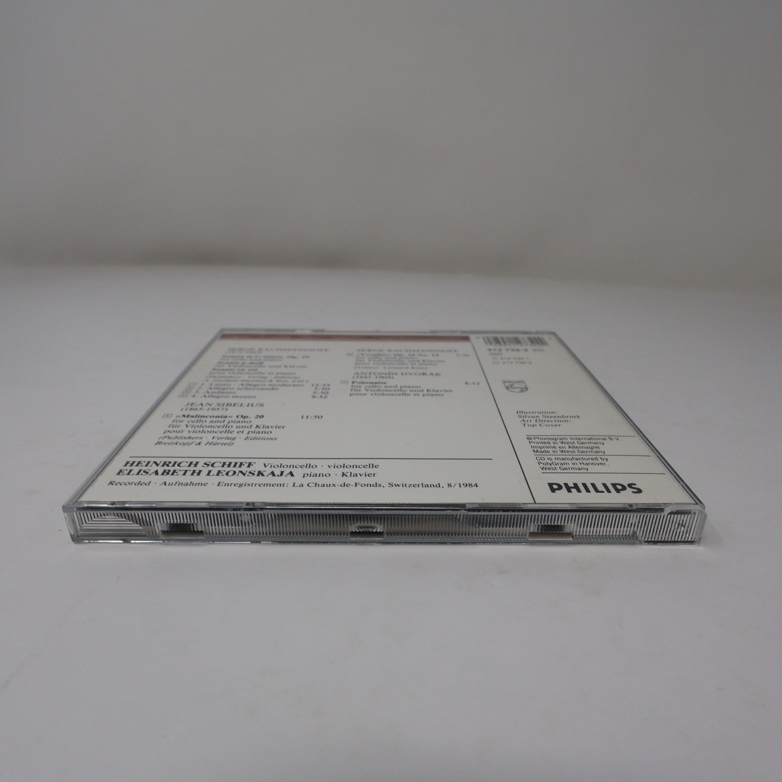 Rachmaninoff/Dvořák/Sibelius Cello Sonata/Vocalise CD Heinrich Schiff/Leonskaja
