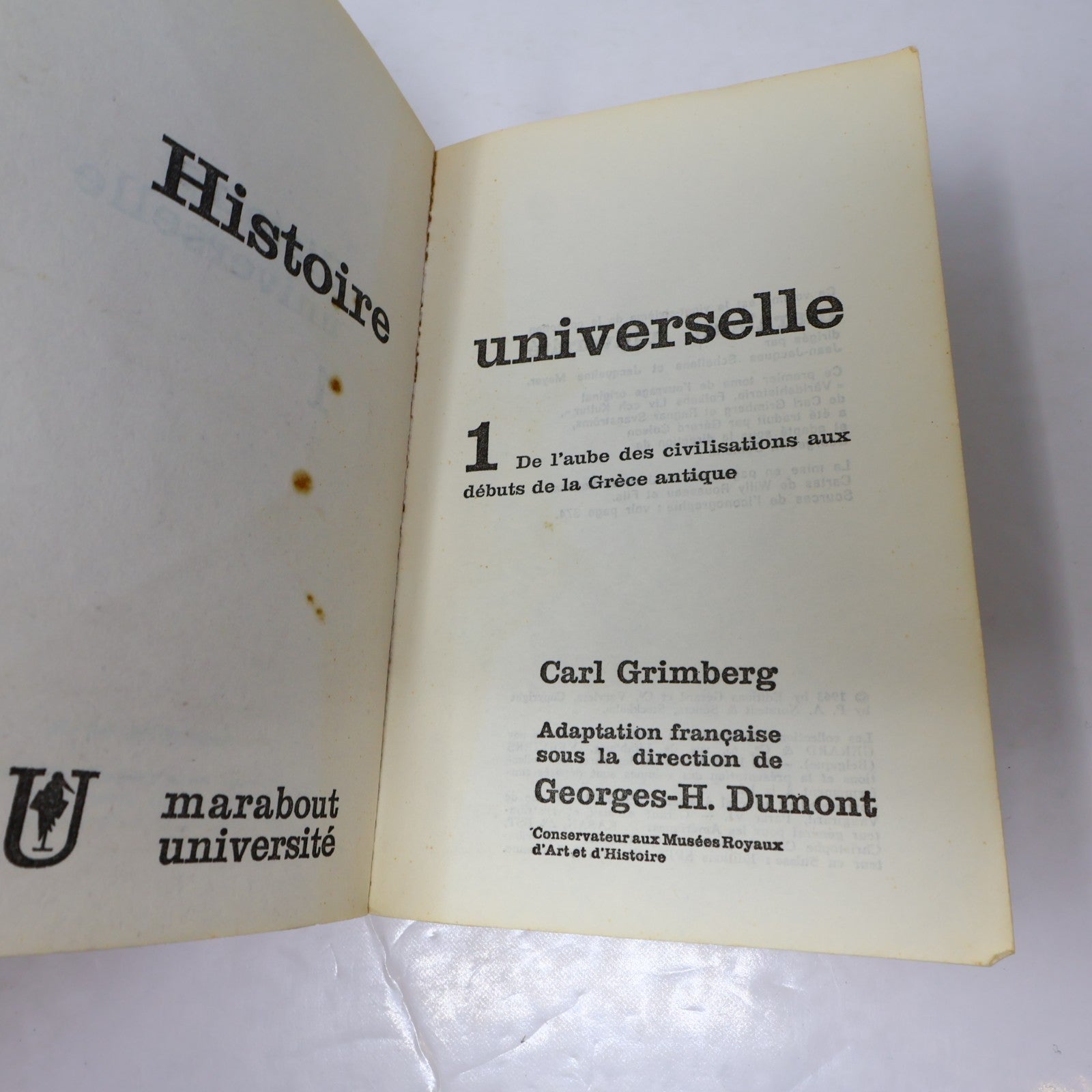 Histoire Universelle #1-12 Marabout Université Complète Lot Carl Grimberg PB 60s
