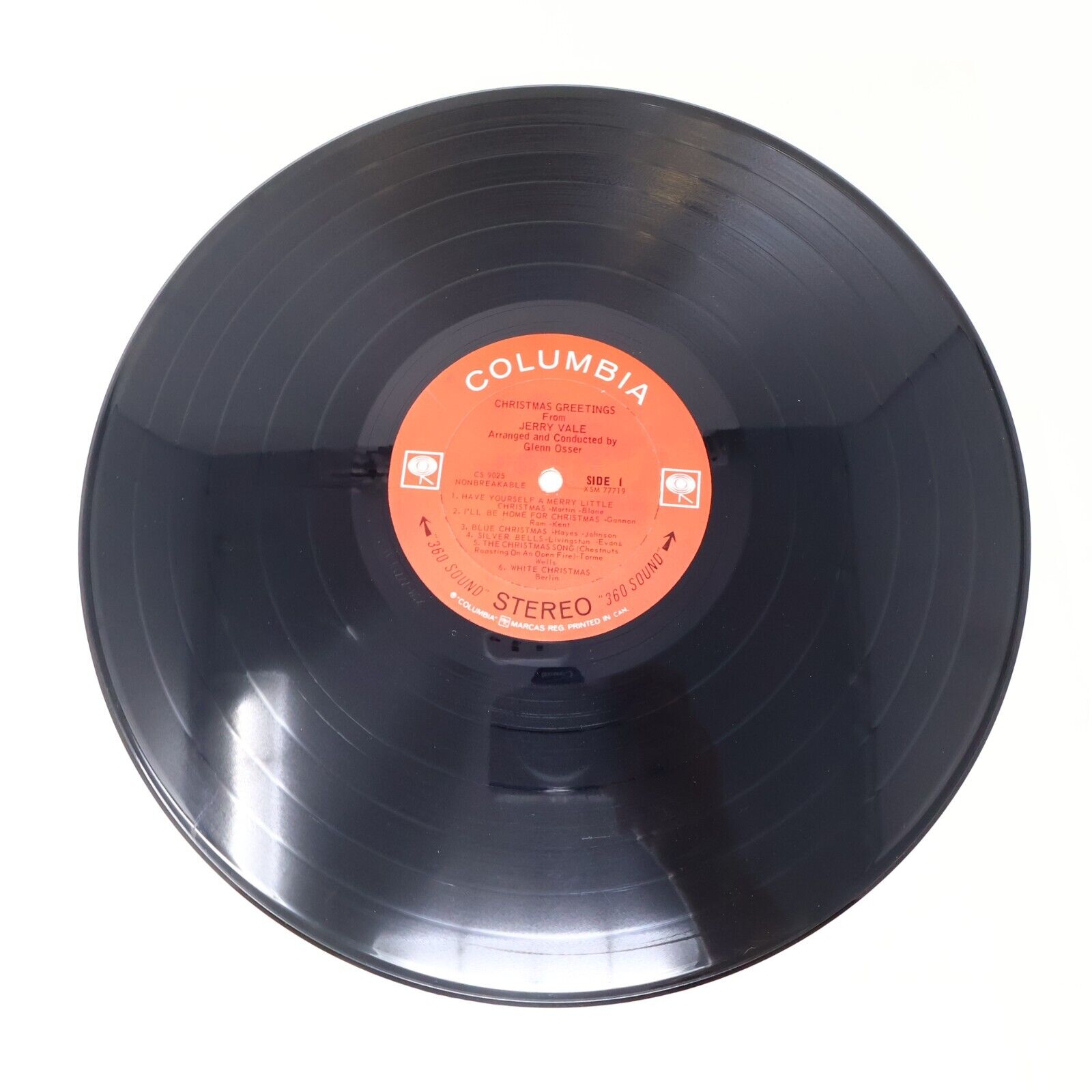 Christmas Greetings From Jerry Vale LP Record CS 9025 Silver Bells Silent Night