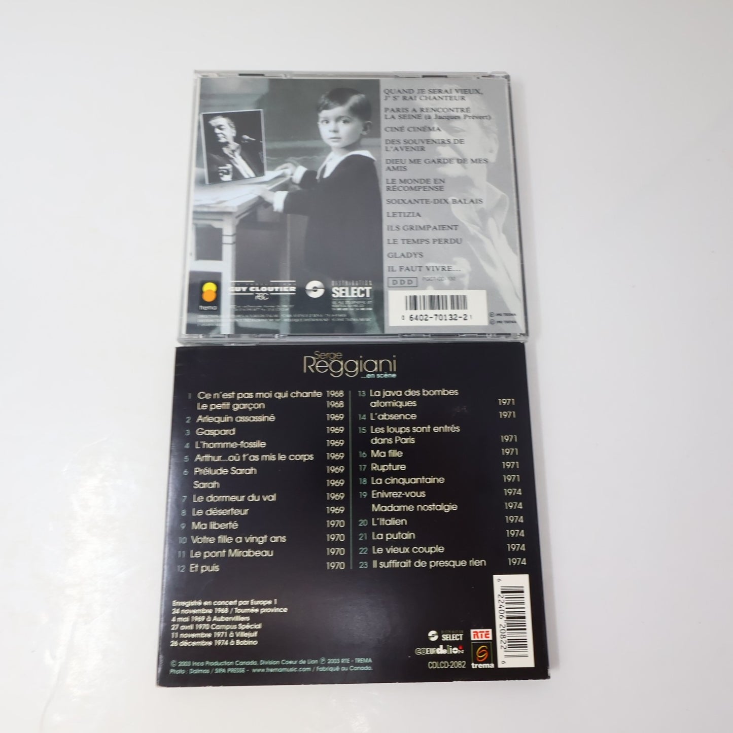 Serge Reggiani Lot 2 CD 70 Balais/.. en Scène Arlequin Assassiné/Le Déserteur