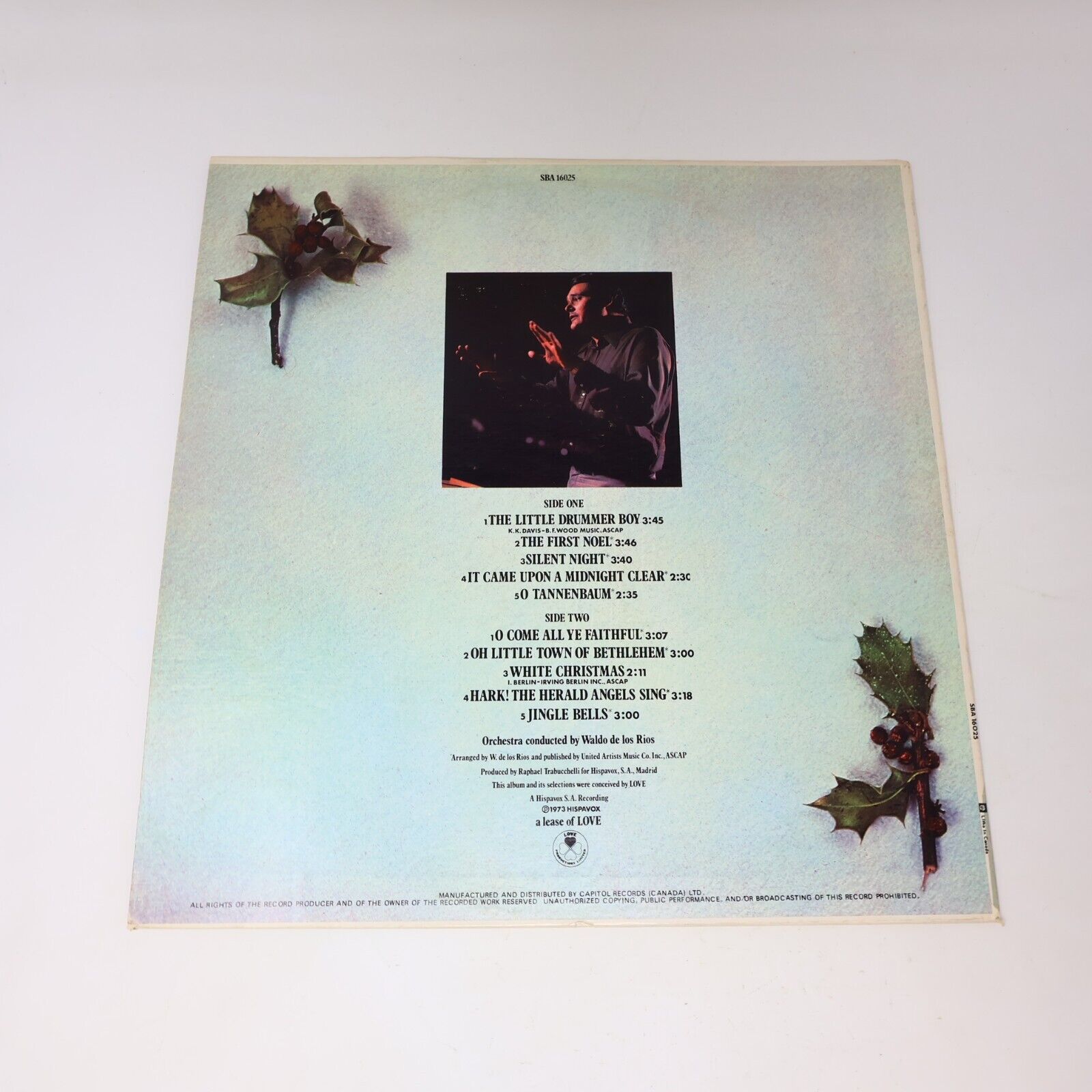 Christmas with Waldo De Los Rios LP Record 1973 SBA 16025 The Little Drummer Boy