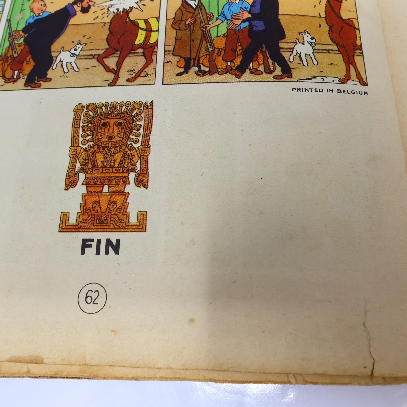 Tintin Le Temple du Soleil Hergé Casterman B3 1949 EO 2 Symboles Incas BD