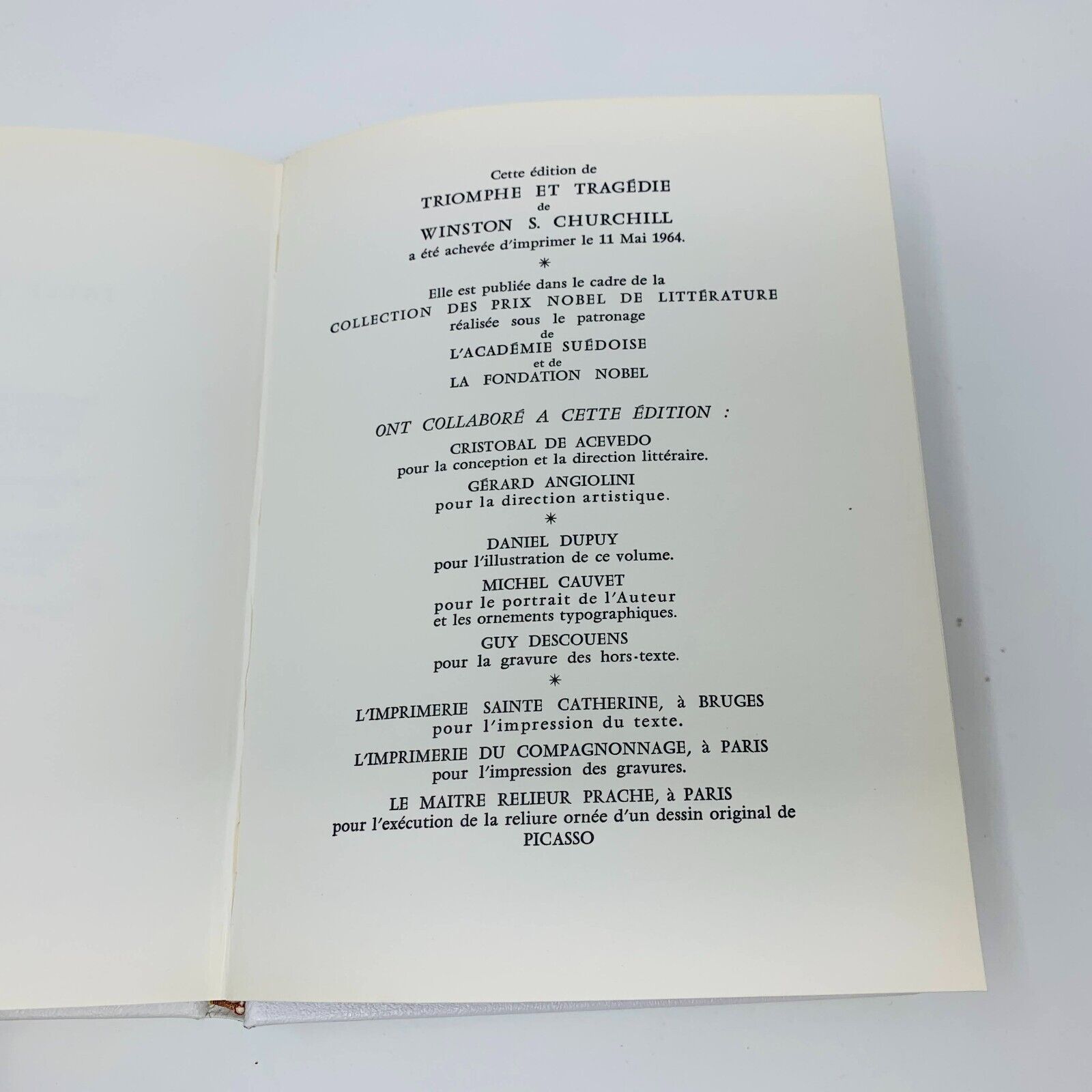 1964 Triomphe et Tragédie 1-2 Rombaldi Nobel Winston Churchill Picasso Cover Lot