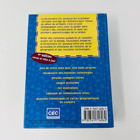 1999 Dictionnaire CEC Jeunesse Abenaim/Boulanger/Robichaud 4e Édition Français