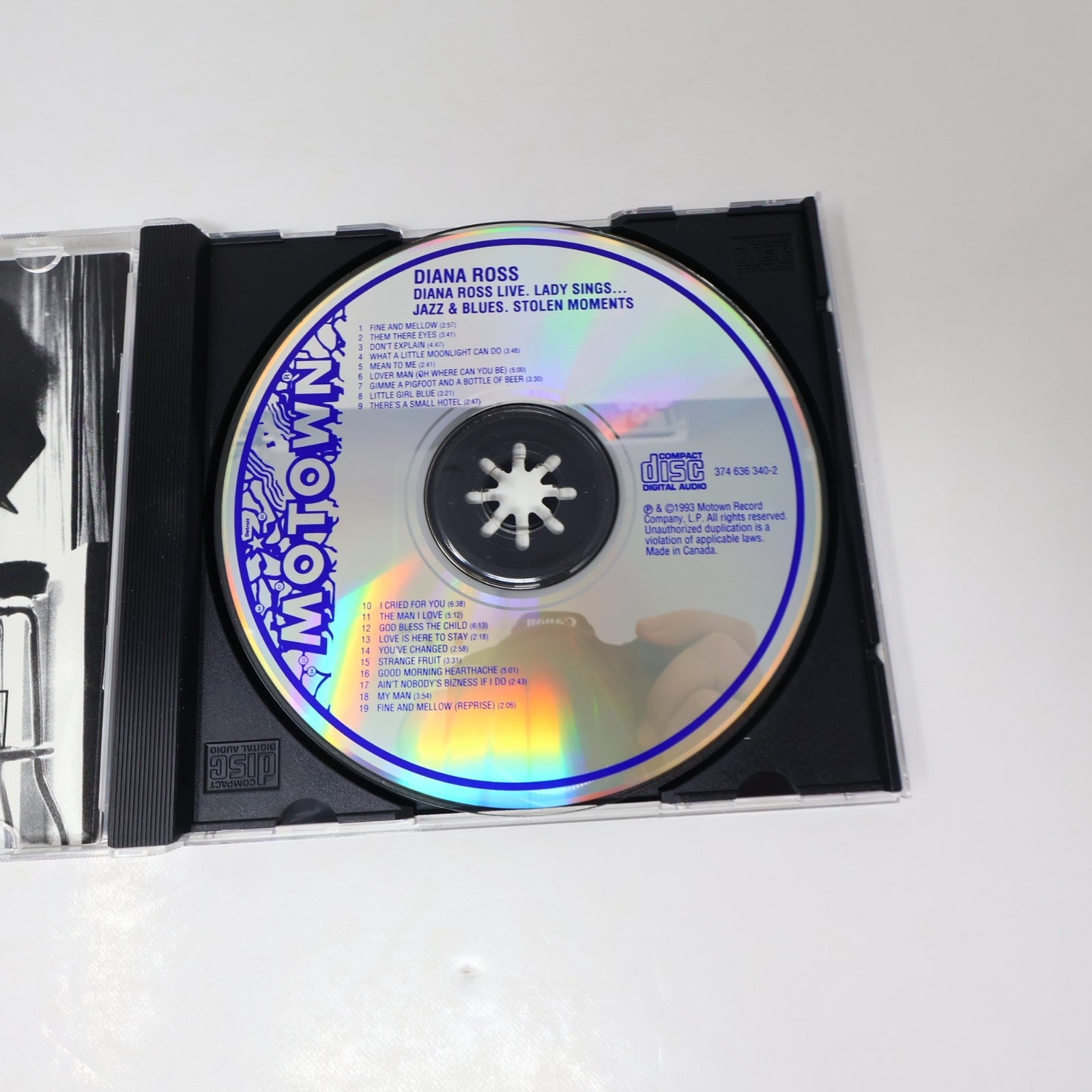 Diana Ross Live Stolen Moments The Lady Sings... Jazz And Blues CD Motown 1993