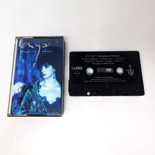 Enya Shepherd Moons Cassette Caribbean Blue/Book Of Days/Evacuee/Angeles 1991