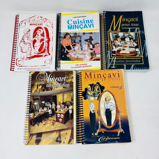 Minçavi 1-2-3-4-5 Lot de Livres de Recettes Cuisine Diète Mincavi Lyne Martineau