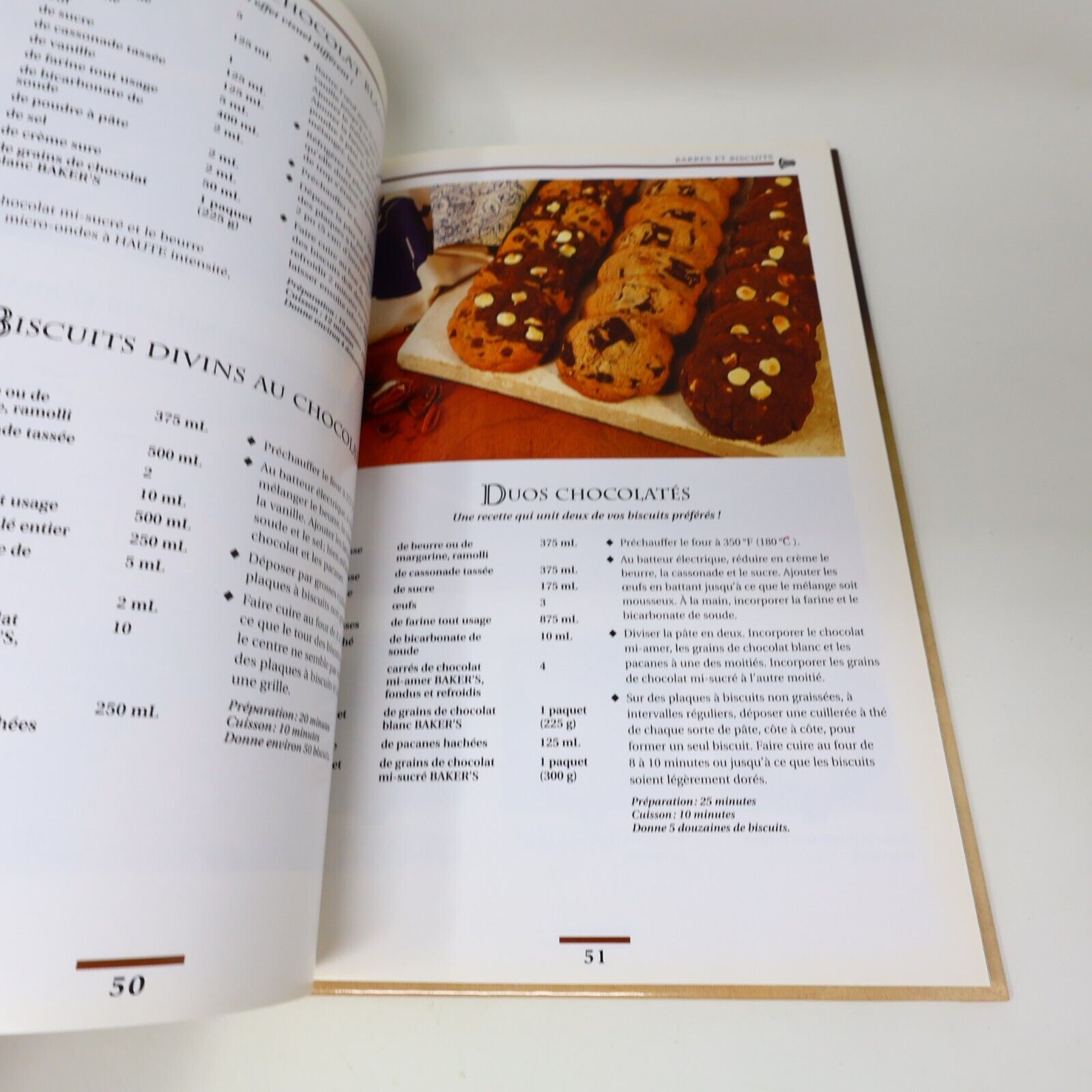 1995 Baker's le Chocolat à son Meilleur Desserts Cuisine Recettes Brimar Livre