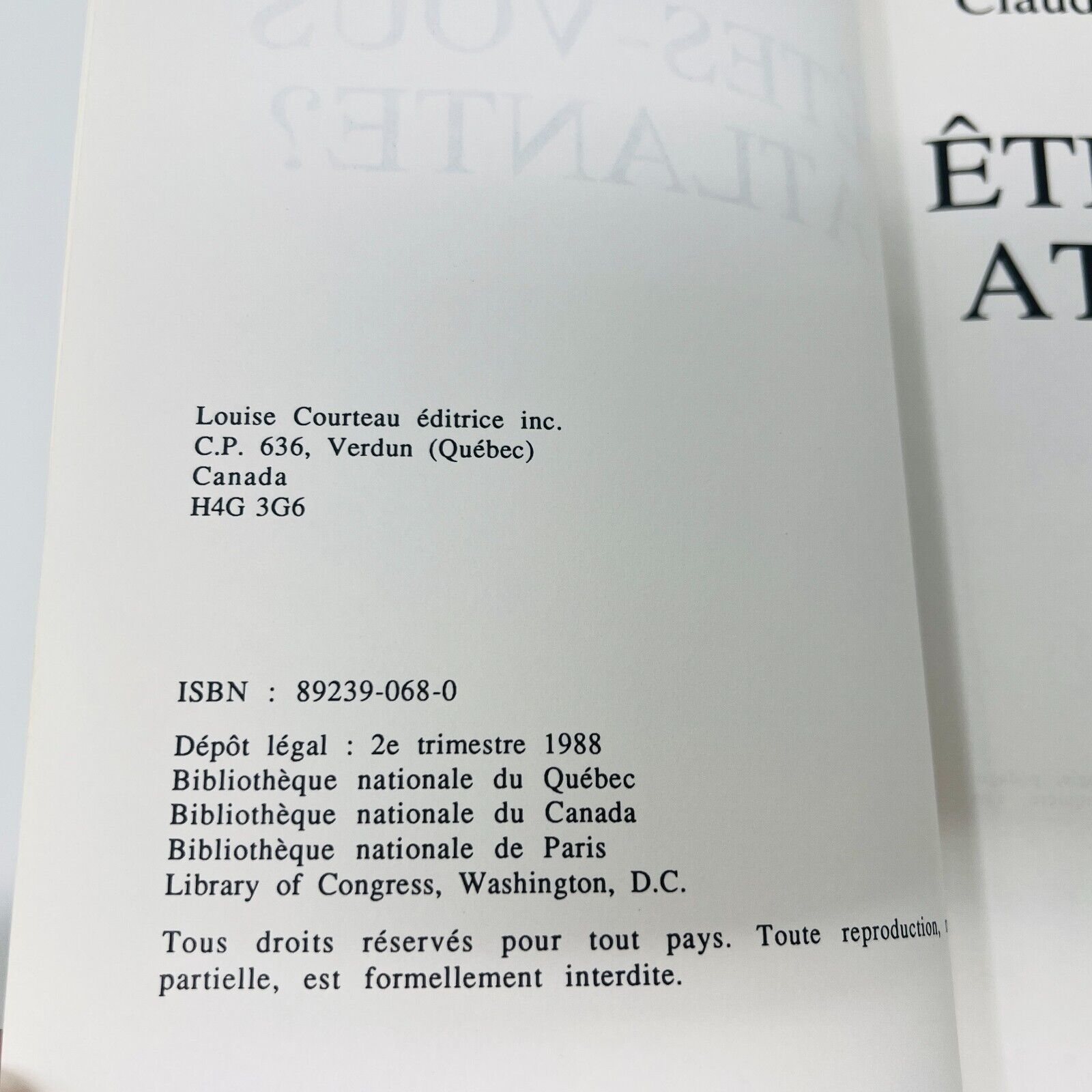 Êtes-Vous Atlante?/Un Atlante Parle Claude Gérard Sarrazin Lot Livres Atlantide
