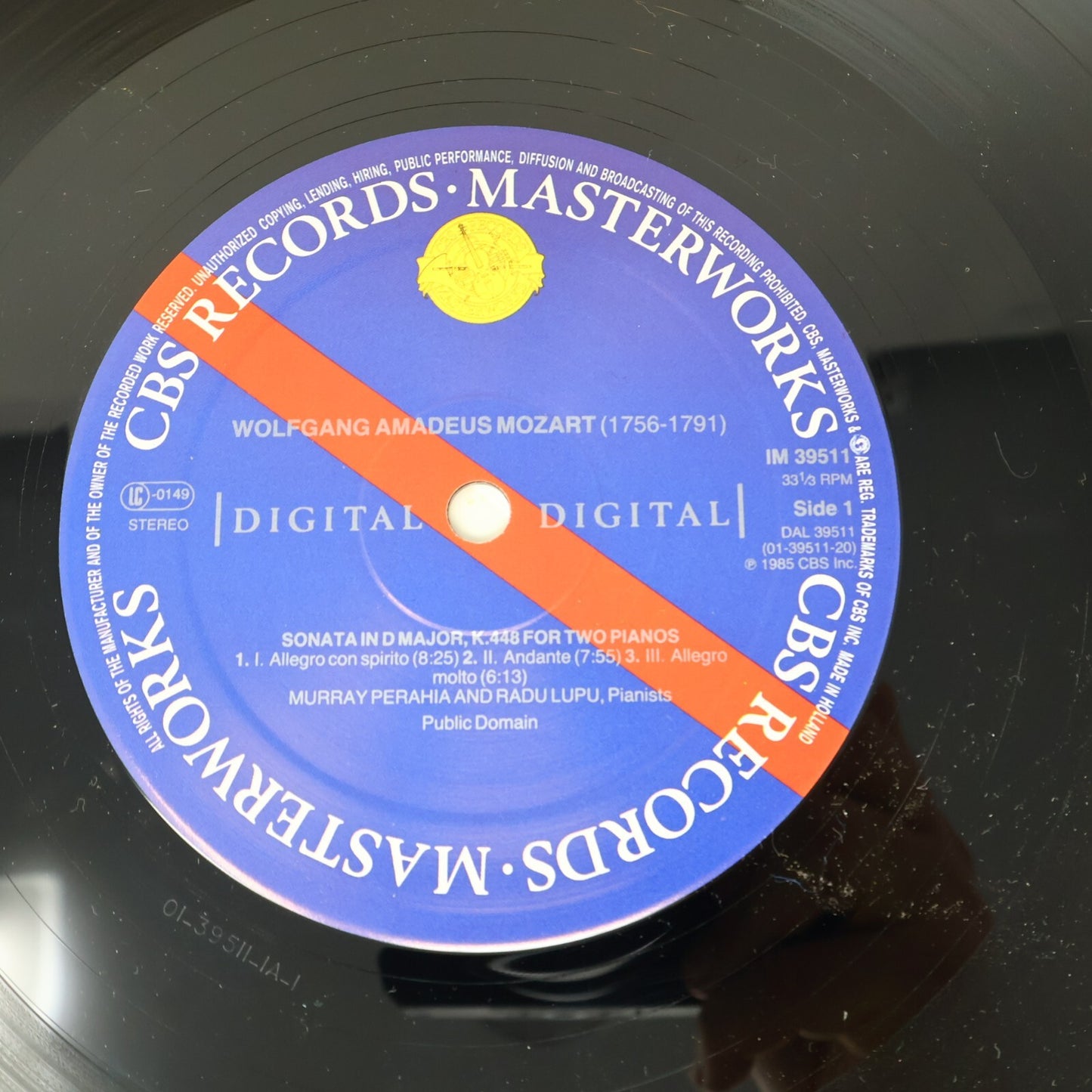 Murray Perahia Radu Lupu Mozart Sonata Schubert Fantasia LP Record 1985 CBS