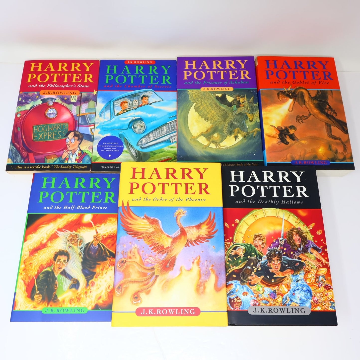 Harry Potter Complete Set Lot #1-7 Rowling 5 Paperback + 2 Hardcover Bloomsbury