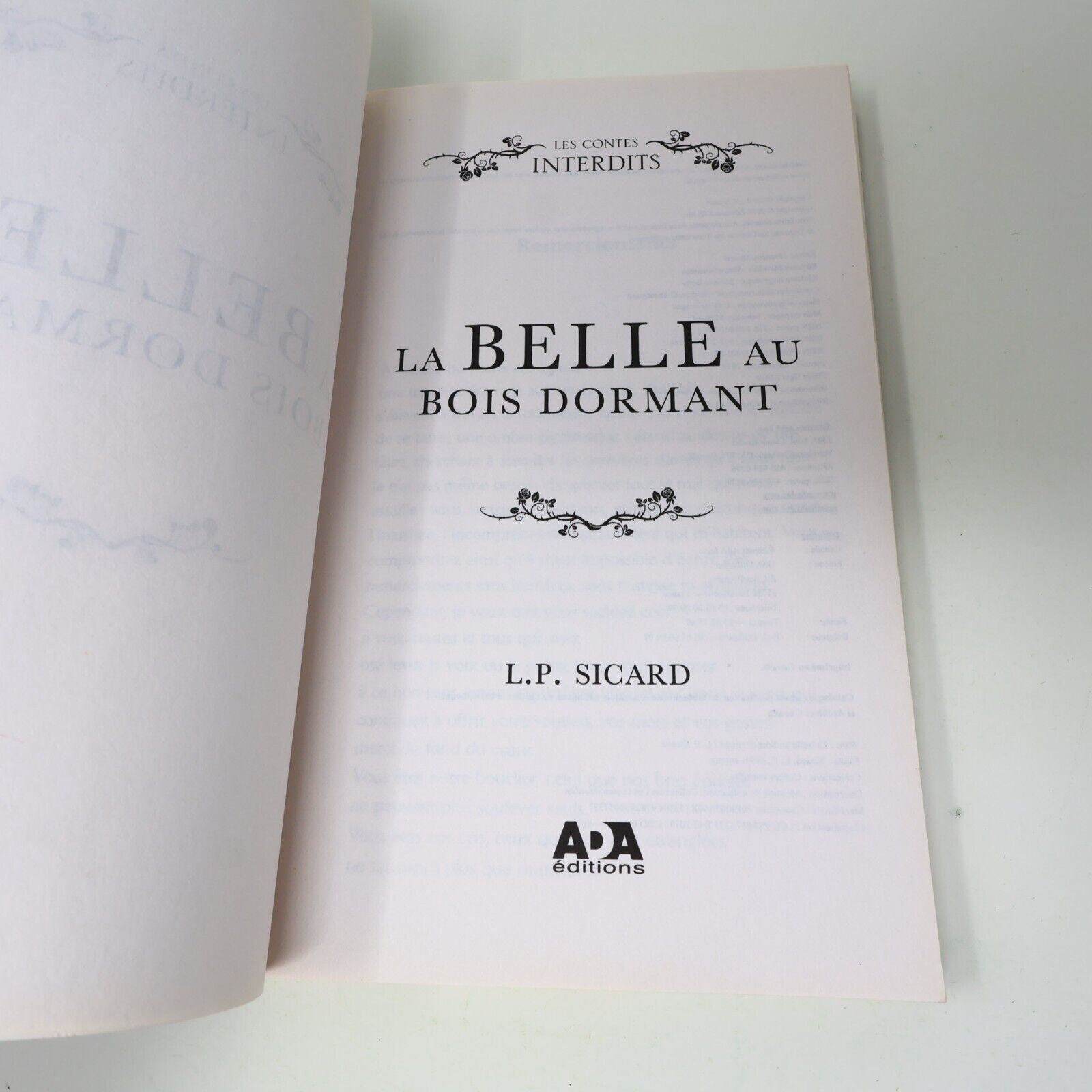 Contes Interdits La Belle au Bois Dormant Louis-Pier Sicard 2019 Ada Français PB