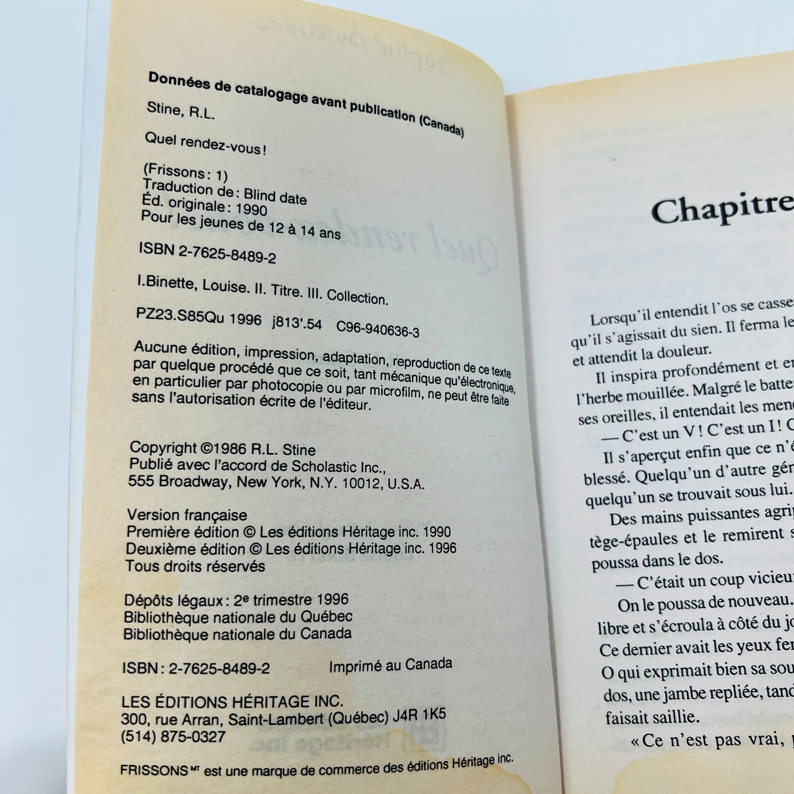 Frissons Lot 9 Livres Quel Rendez-Vous!/L'Accident/Poupées Mutilées Stine EH 90s