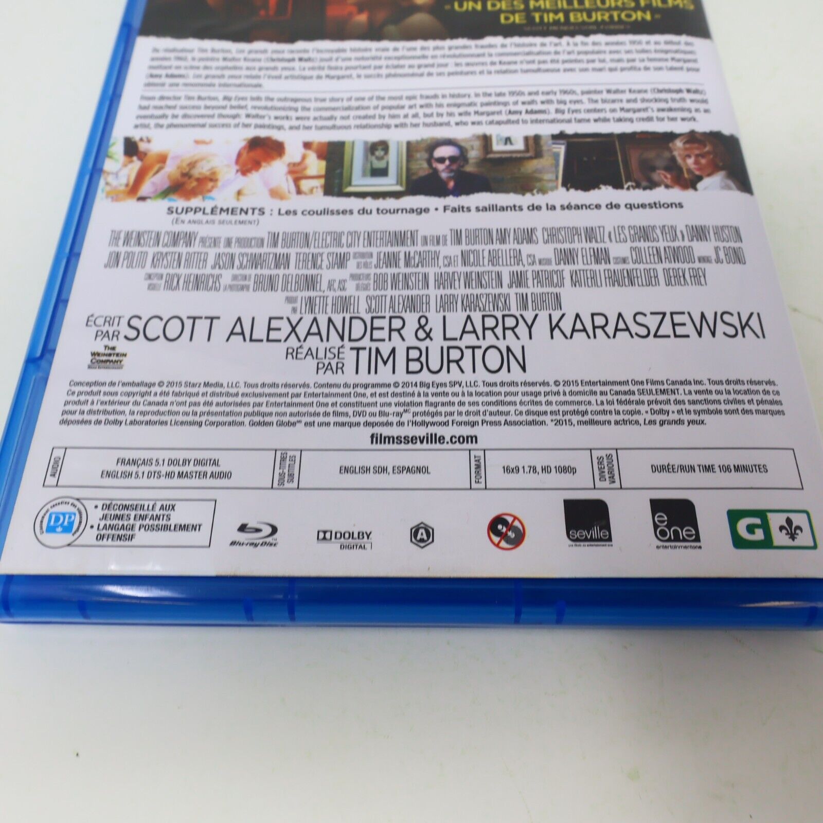 Les Grands Yeux / Big Eyes Blu-ray 2015 Français English Tested NTSC Tim Burton