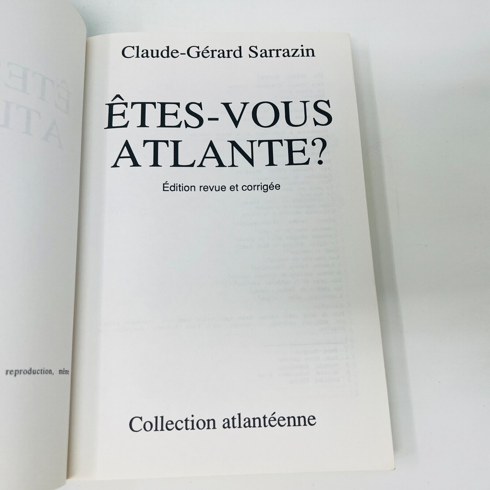 Êtes-Vous Atlante?/Un Atlante Parle Claude Gérard Sarrazin Lot Livres Atlantide