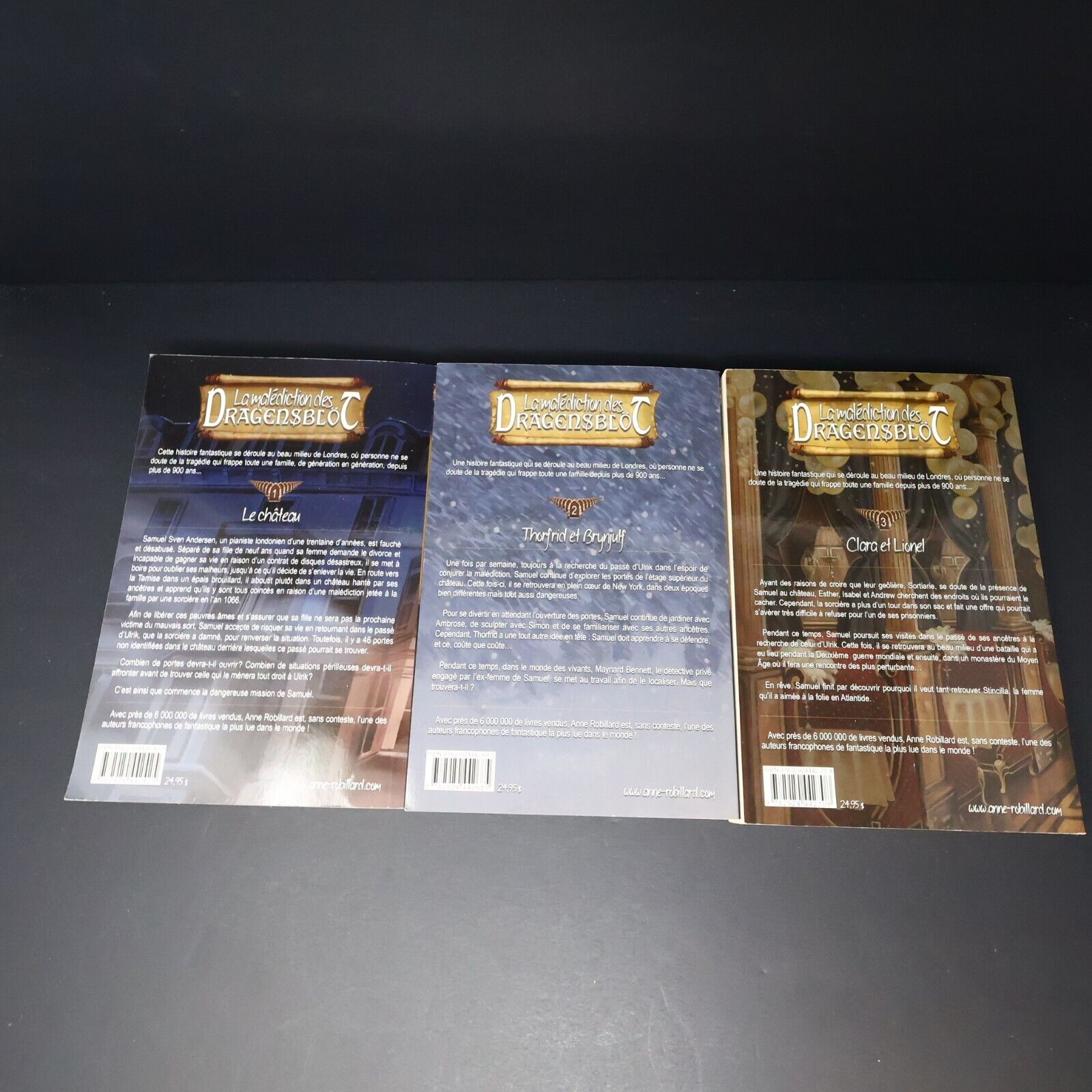 Lot 3 Livres La Malédiction des Dragensblöt #1-3 Anne Robillard Horreur French
