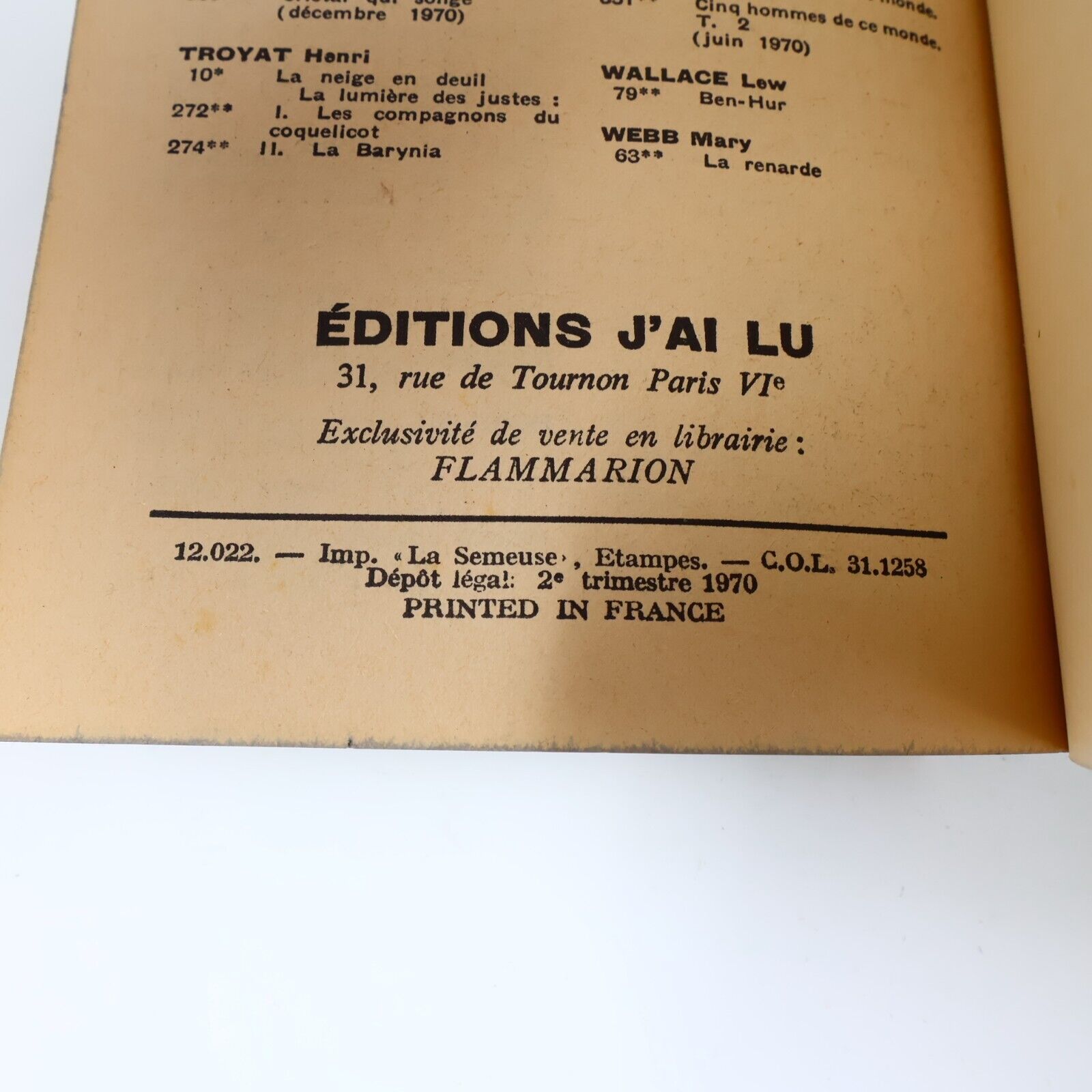 2001 Odysée de l'Espace Arthur C. Clarke 1970 J'ai Lu Français Paperback Livre