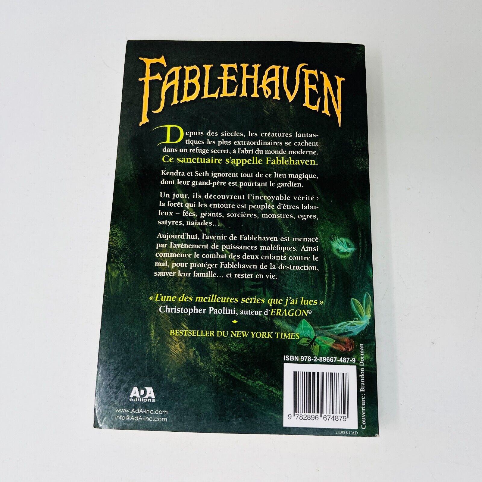 2009 Fablehaven #1 Le Sanctuaire Secret de Brandon Mull en Français/French Ada