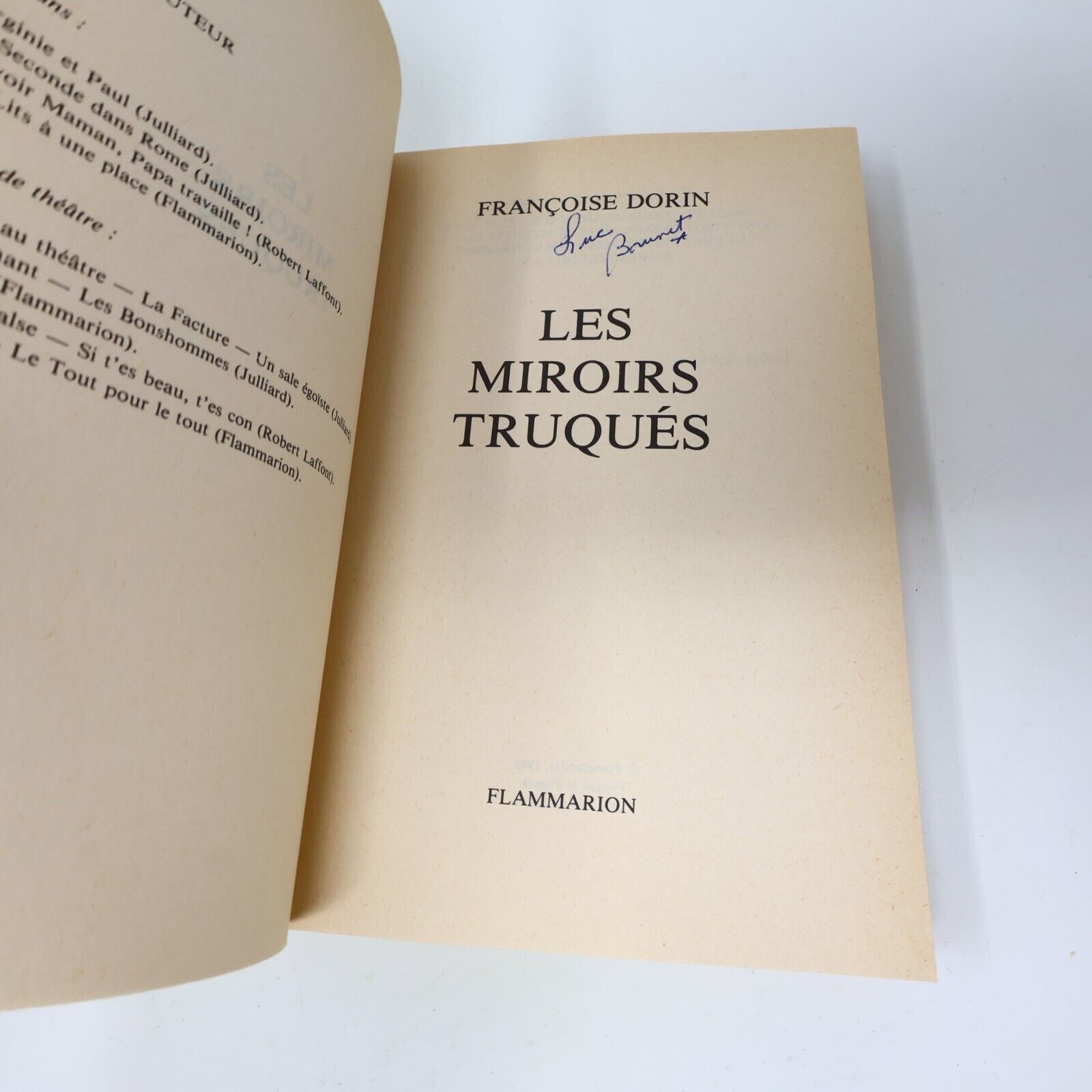 Lot 2 Françoise Dorin Les Miroirs Truqués Les Lits à une Place Livres Français