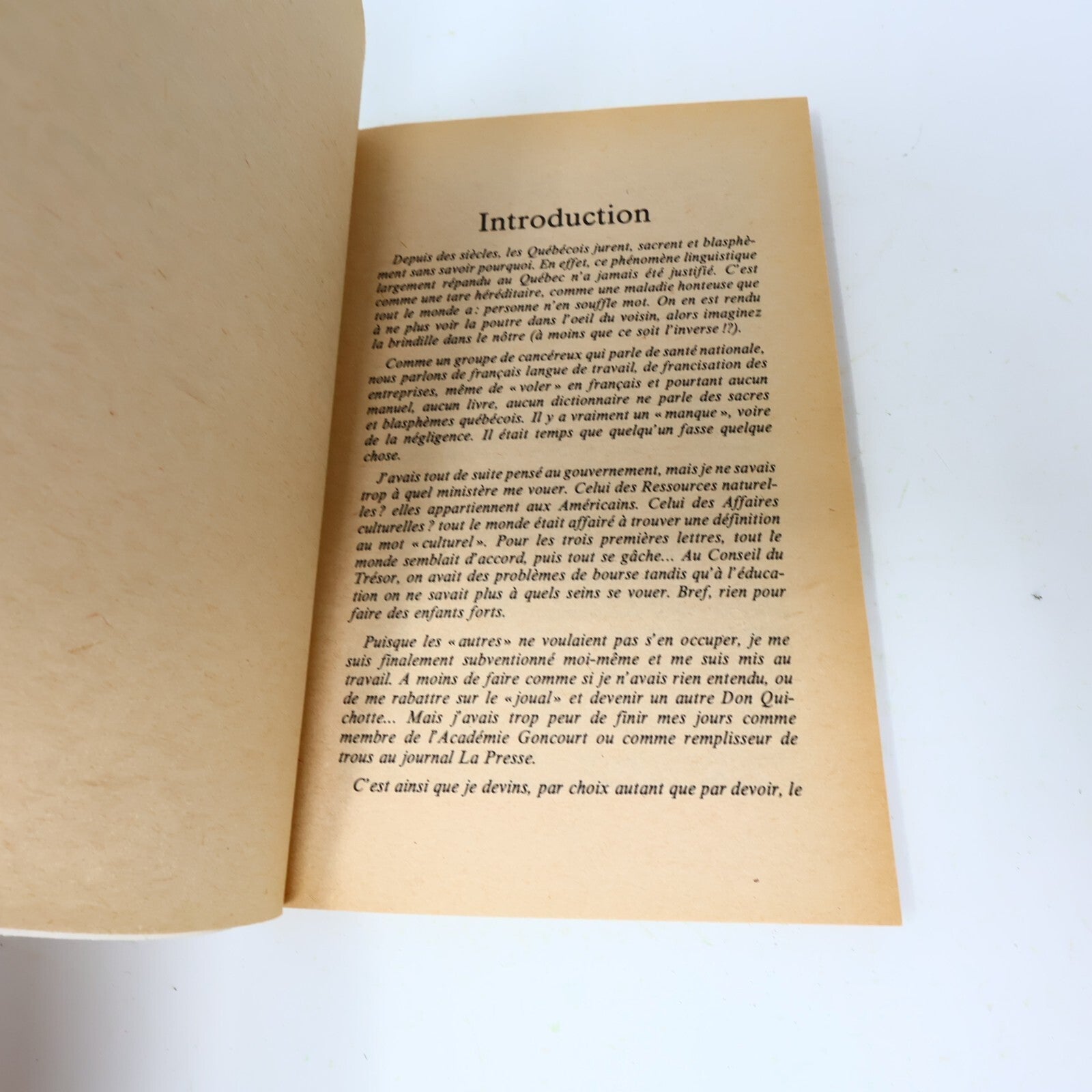 1980 Sacres et Blasphèmes Québécois Gilles Charest Québec Amérique Société Livre