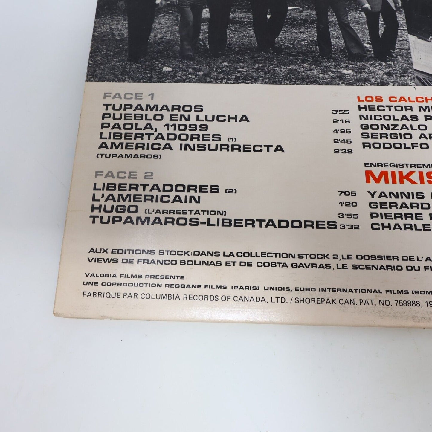 Los Calchakis État de Siège Film Soundtrack LP Disque FS 90207 Mikis Theodorakis