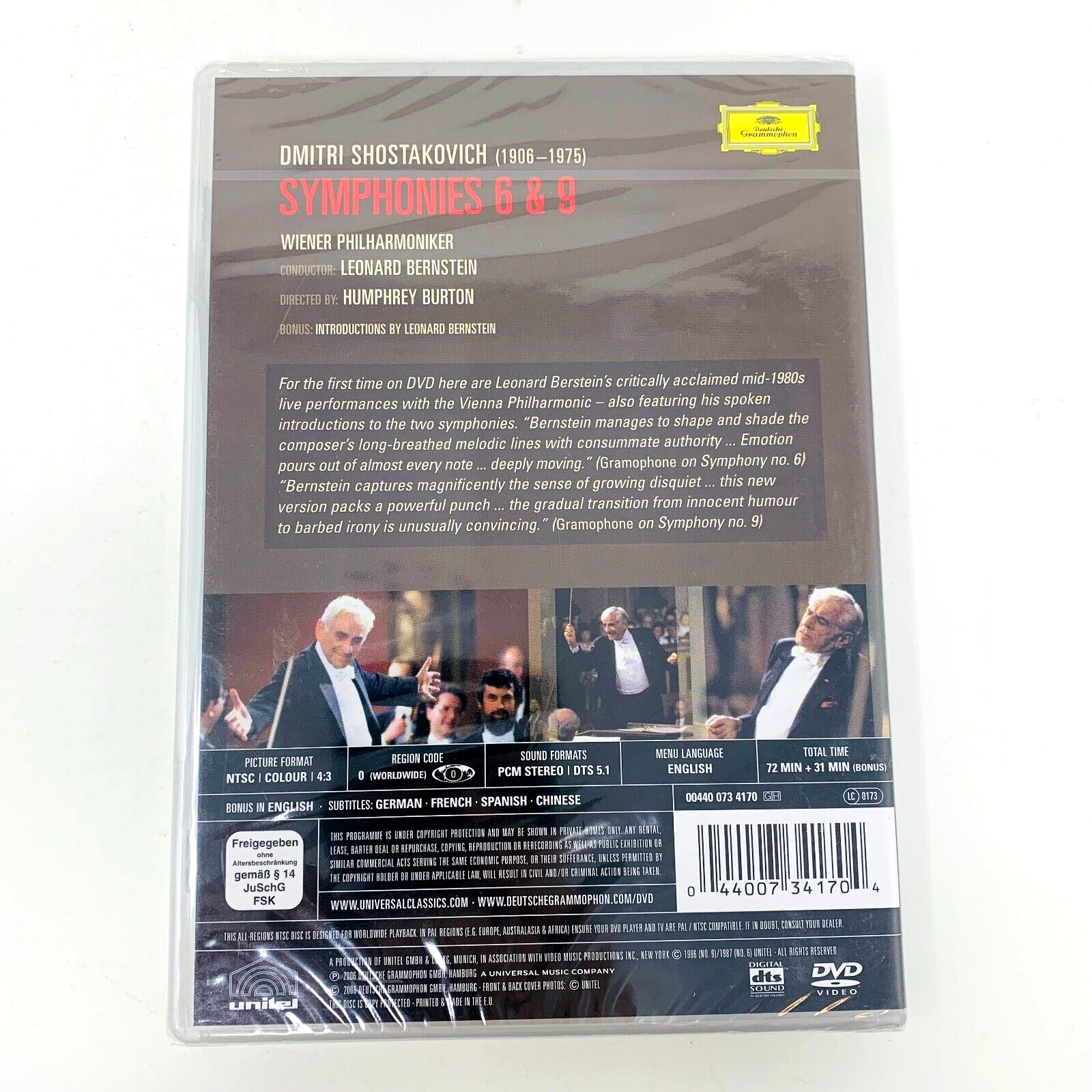 Sealed Shostakovich Symphonies 6 & 9 Leonard Bernstein DVD Vienna Orchestra 2006