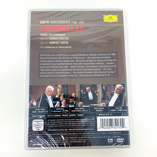 Sealed Shostakovich Symphonies 6 & 9 Leonard Bernstein DVD Vienna Orchestra 2006