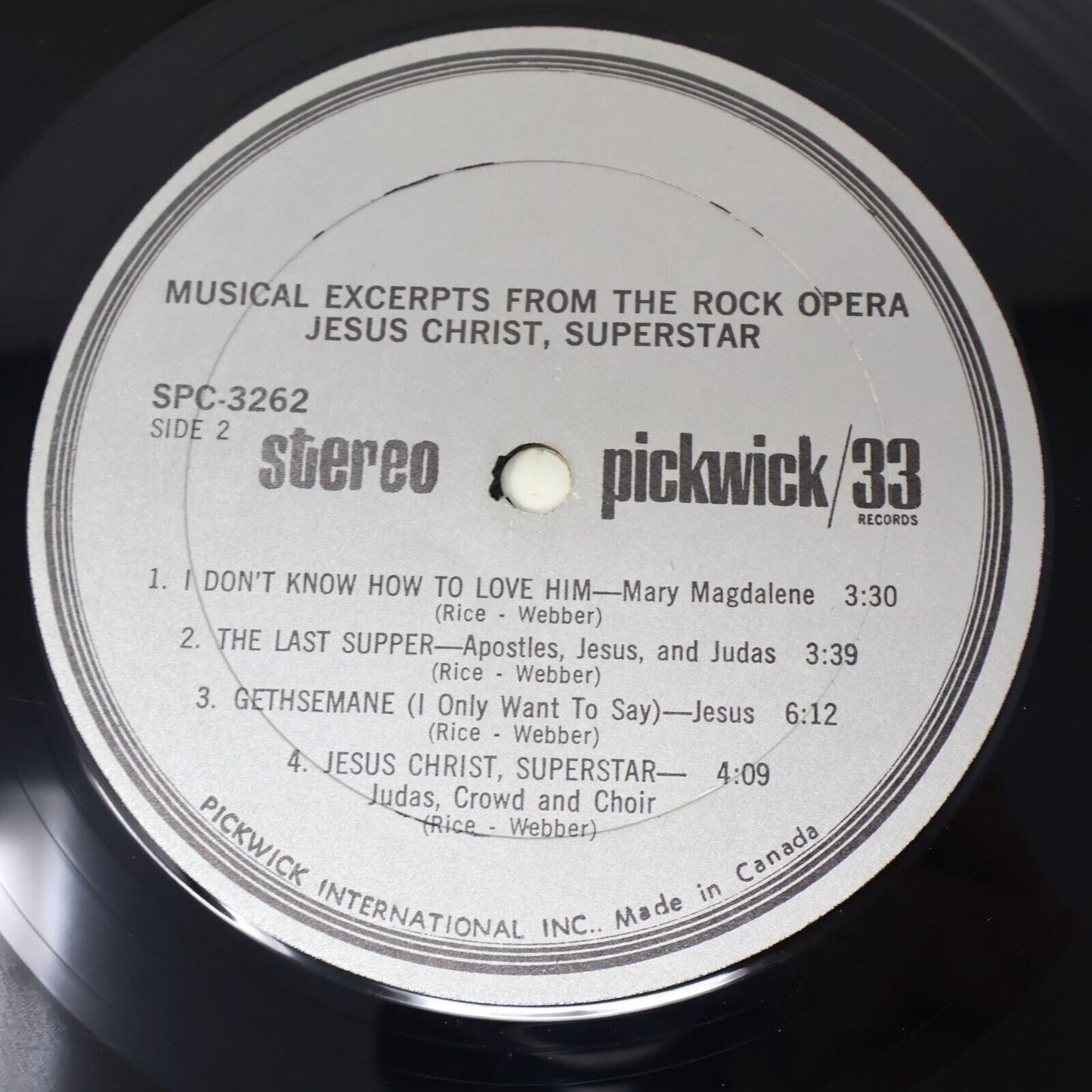 Musical Excerpts From The Rock Opera Jesus Christ Superstar LP Webber / Tim Rice