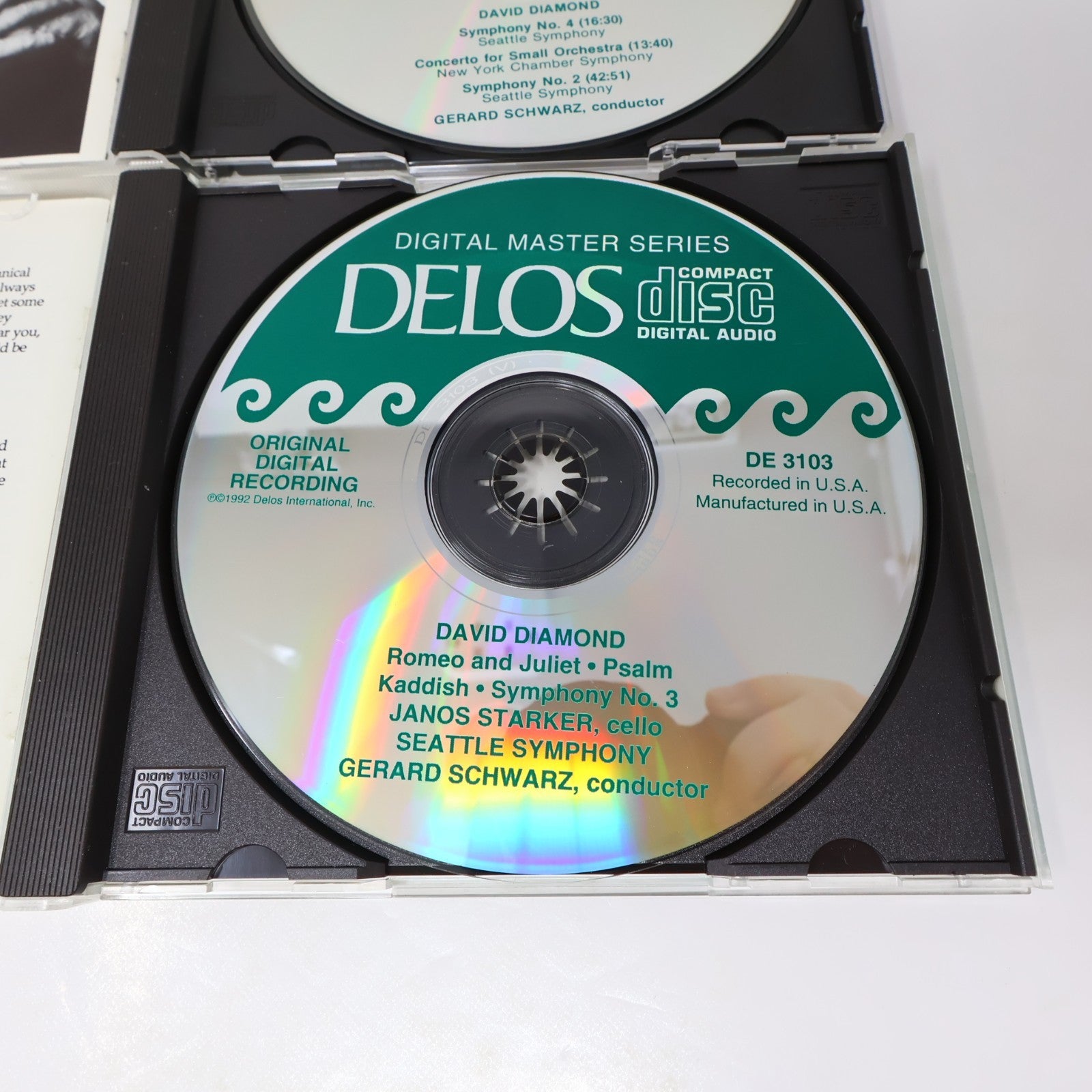 David Diamond 2 CD Lot Gerard Schwarz Symphony #2-3-4/Romeo & Juliet/Psalm Delos