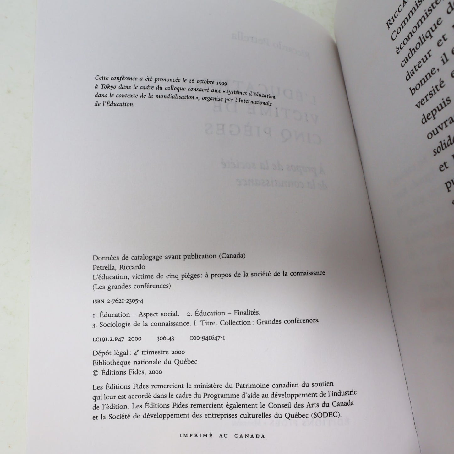 Les Grandes Conférences Riccardo Petrella Mondialisation Éducation Société Lot