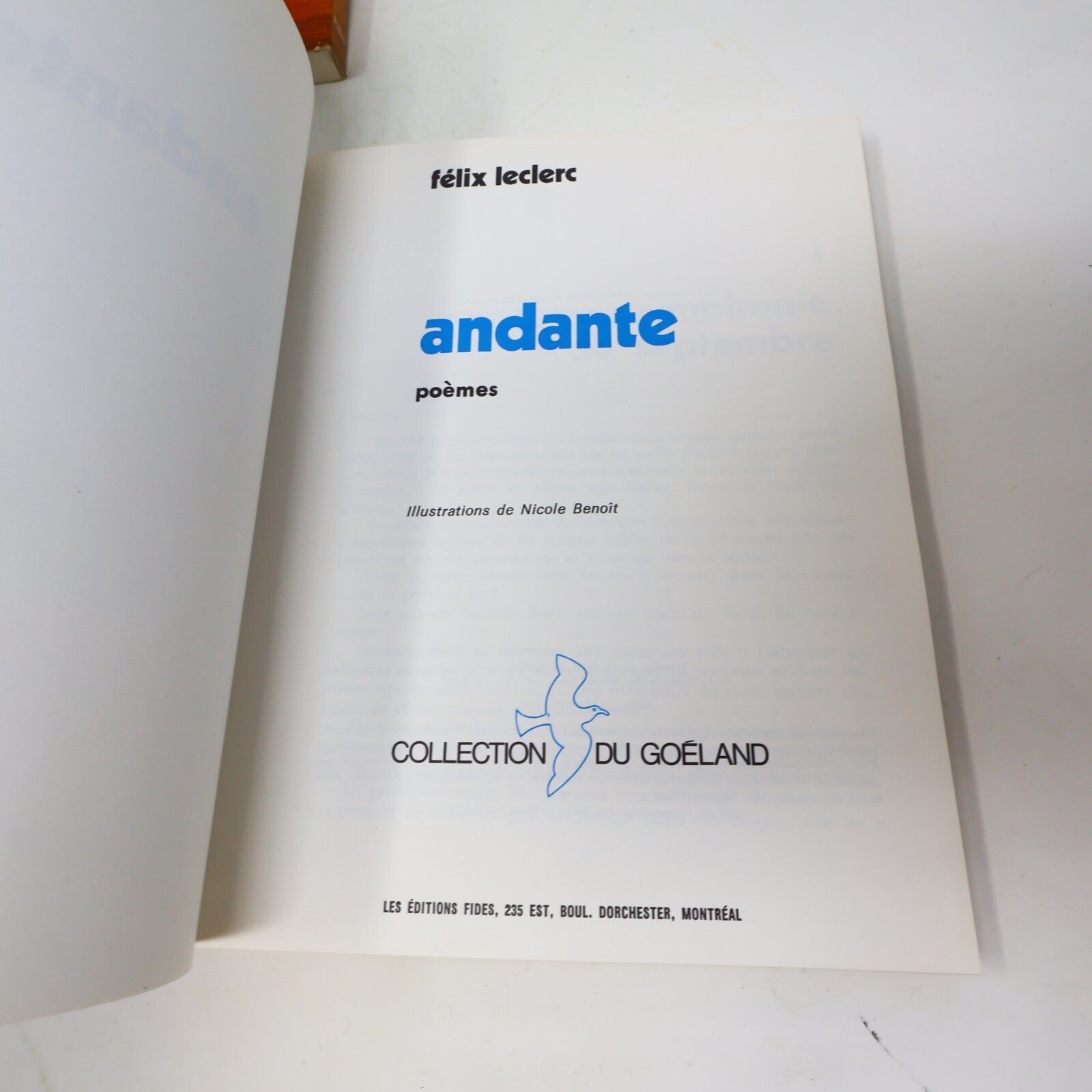 Félix Leclerc Lot 8 Livres Andante/Adagio/Allegro/Rêves à Vendre Roman Poésie PB