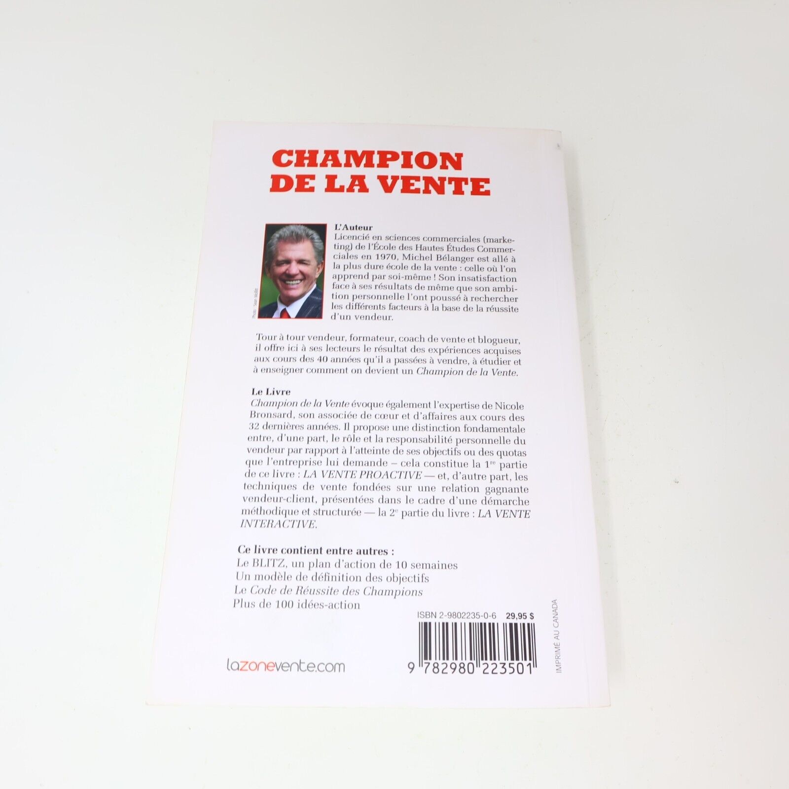 2011 Champion de la Vente Michel Bélanger Marketing Affaires Performance Livre