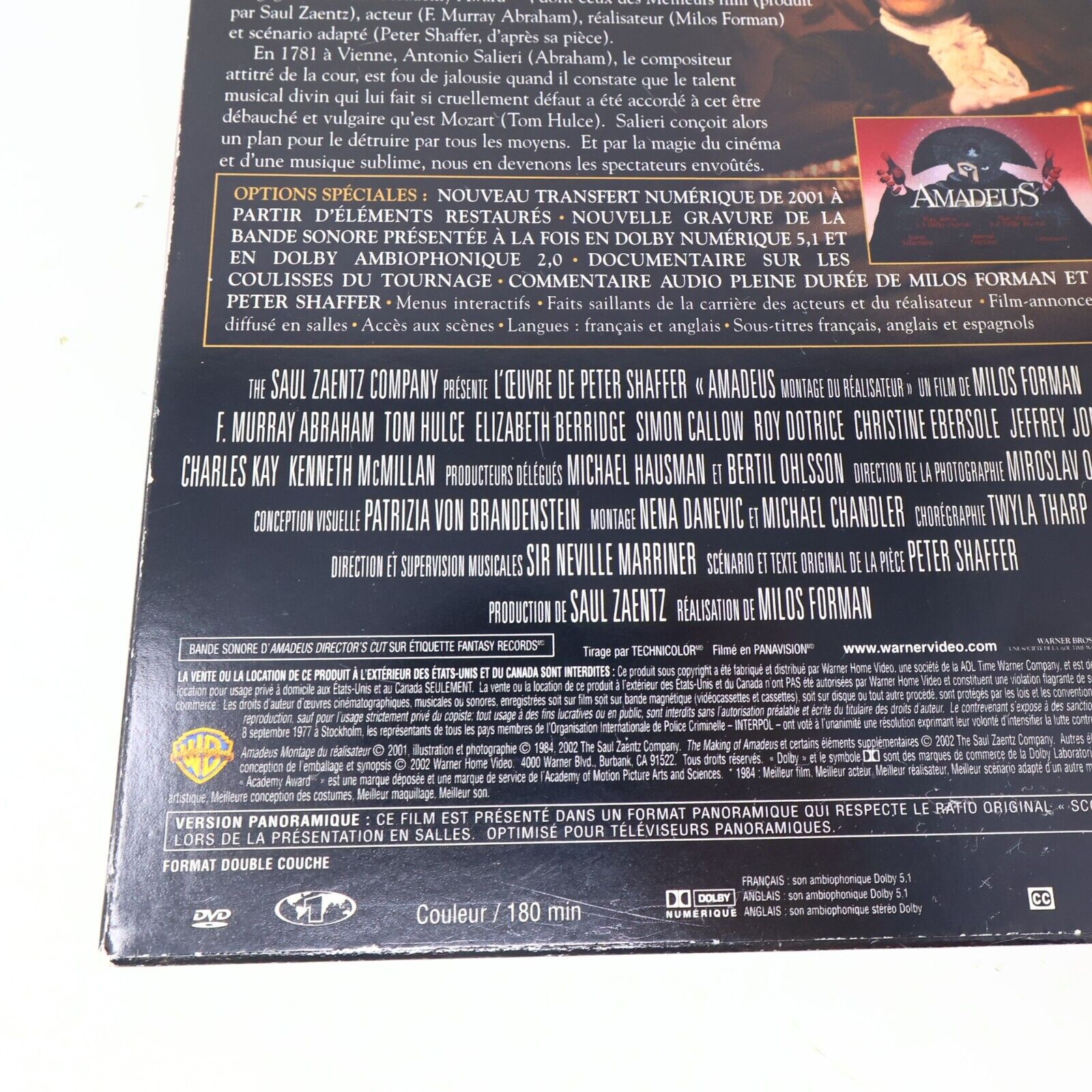Amadeus Montage du Réalisateur DVD Français NTSC Testé Milos Forman Tom Hulce