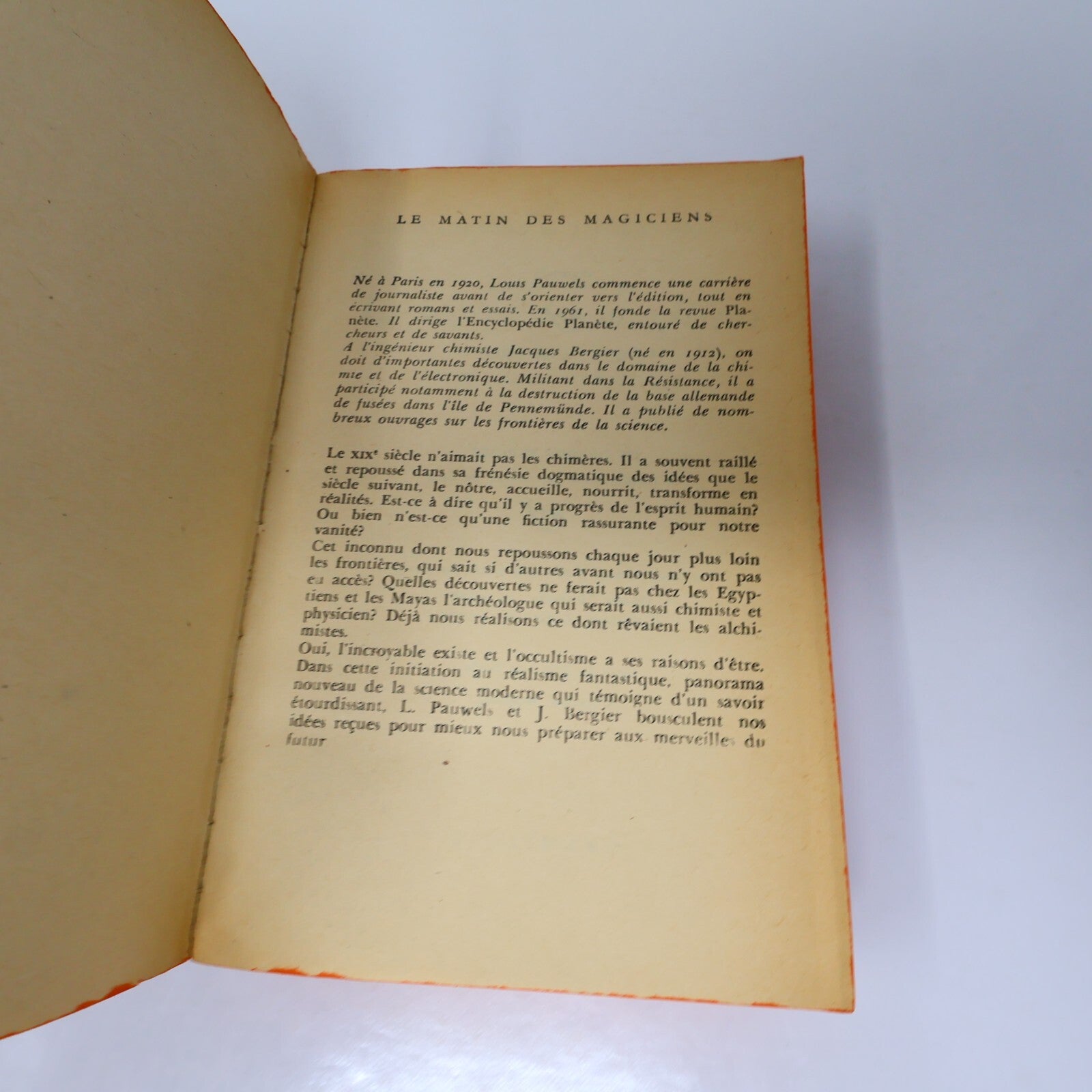 Le Matin des Magiciens Louis Pauwels/Jaques Bergier Poche 1967 Ésotérisme Livre
