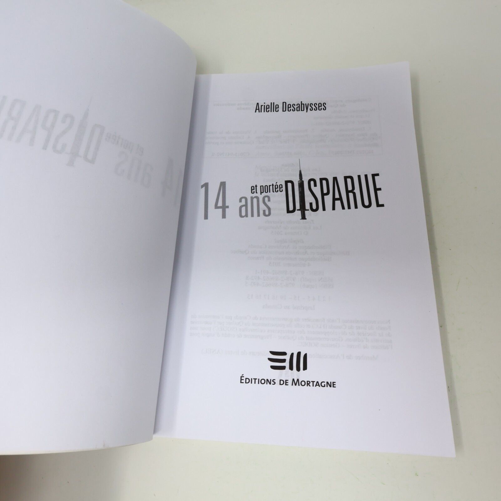14 Ans et Portée Disparue Arielle Desabysses 2015 De Mortagne Français Paperback