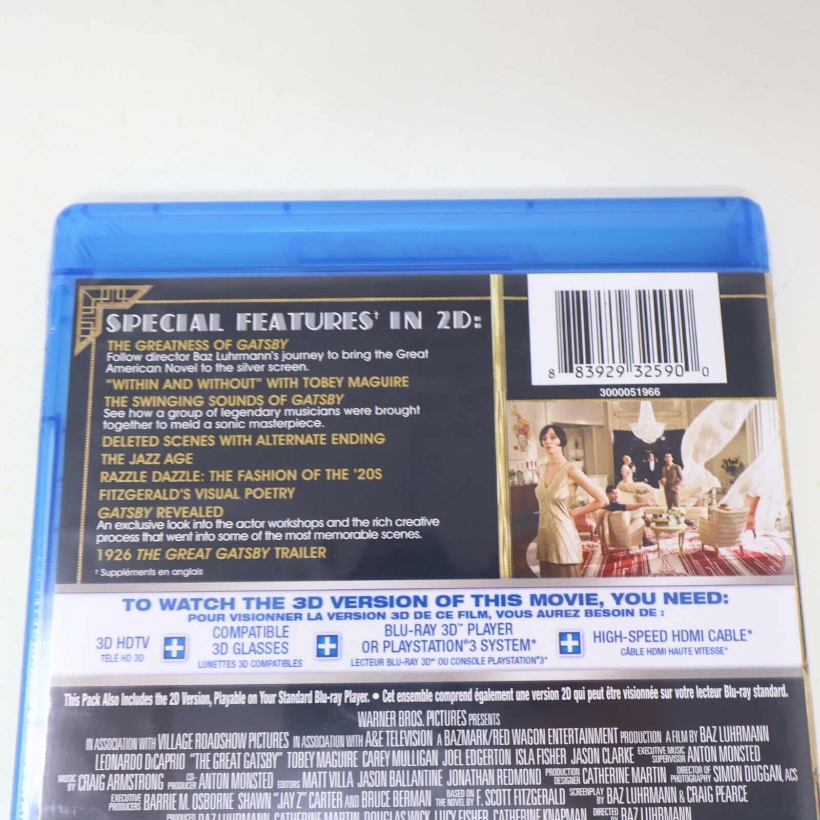 The Great Gatsby Blu-ray 3D/DVD 2013 NTSC 16:9 Factory Sealed Leonardo DiCaprio