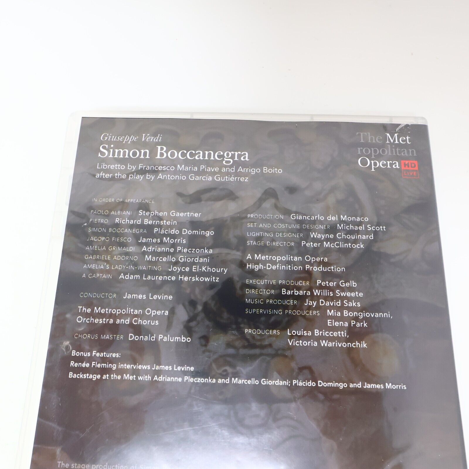 Verdi Simon Boccanegra 2011 DVD NTSC James Levine Placido Domingo James Morris