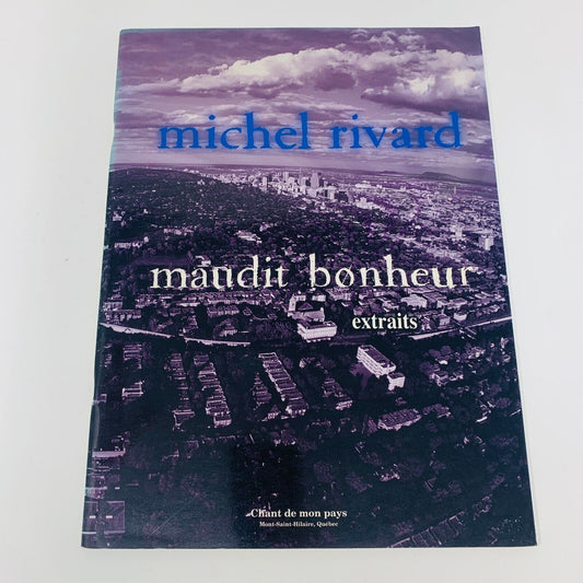 1999 Michel Rivard Maudit Bonheur Extraits Partitions Songbook Québec Français