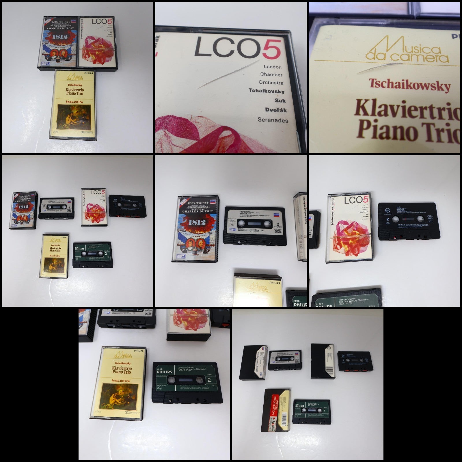 Tchaikovsky 10 Cassettes Lot Järvi/Abbado/Giulini/Karajan/Dutoit/Mehta/Muti