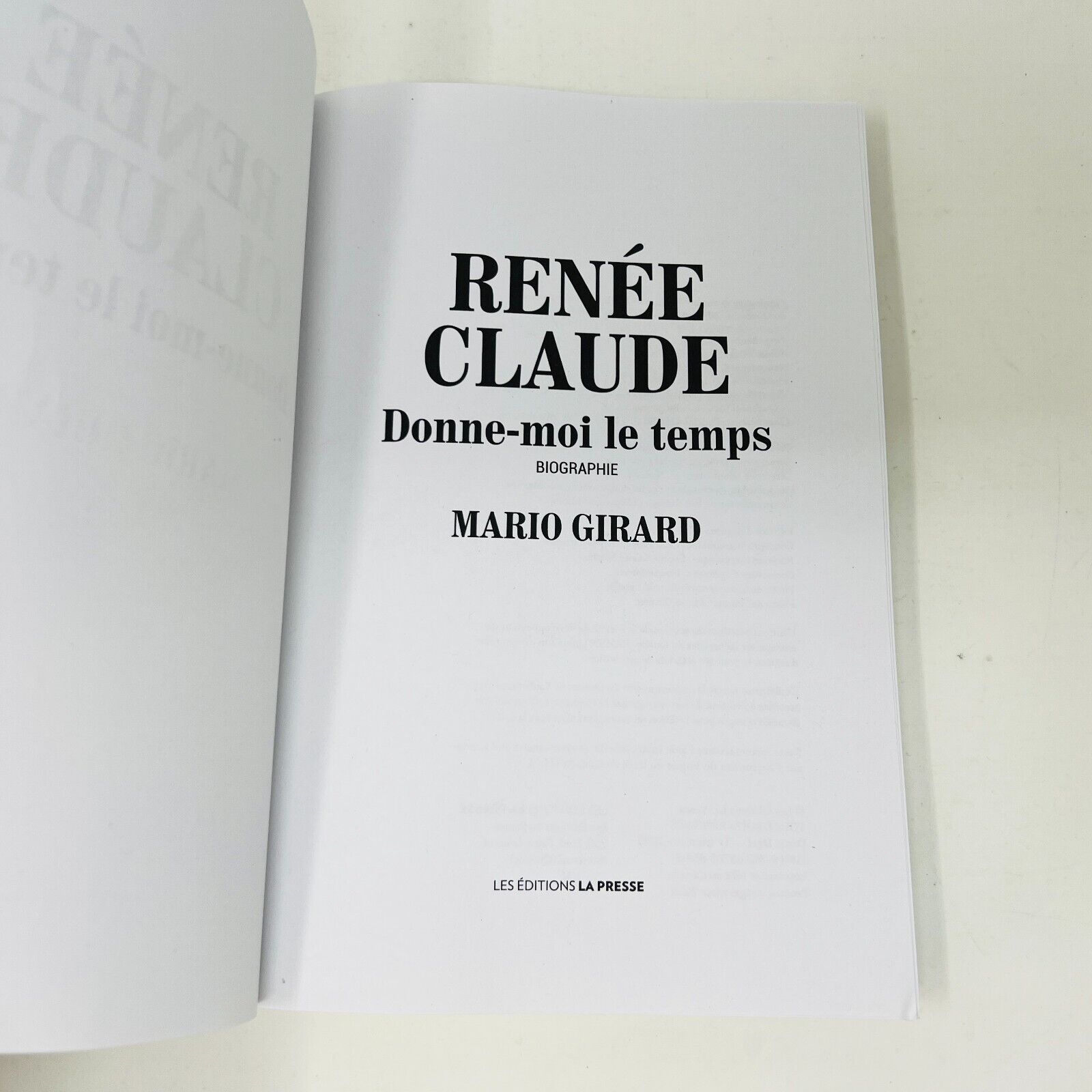2020 Renée Claude Donne-moi le Temps Biographie Chanteuse de Mario Girard