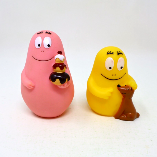 Barbapapa with Cakes & Barbazoo with Dog Figures Plastoy 2010 Lot of 2 Toys
