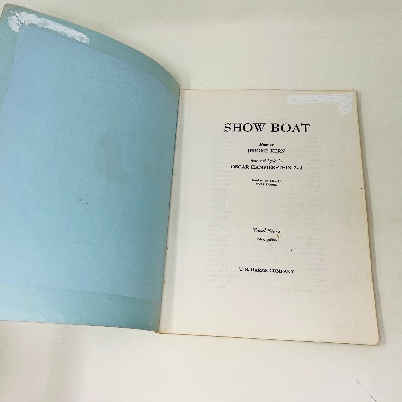 Show Boat Vocal Score Jerome Kern/Oscar Hammerstein 2nd T.B. Harms Paperback
