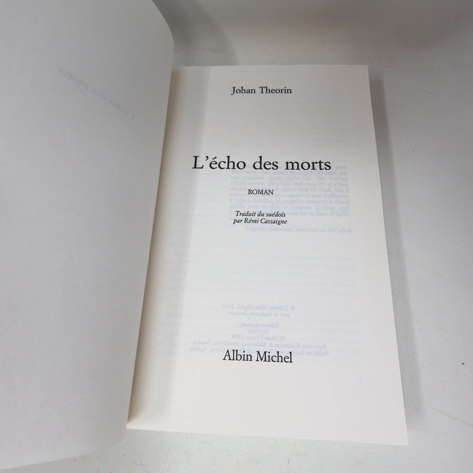 Johan Theorin Lot 2 Livres L'Heure Trouble/L'Echo des Morts Français French PB