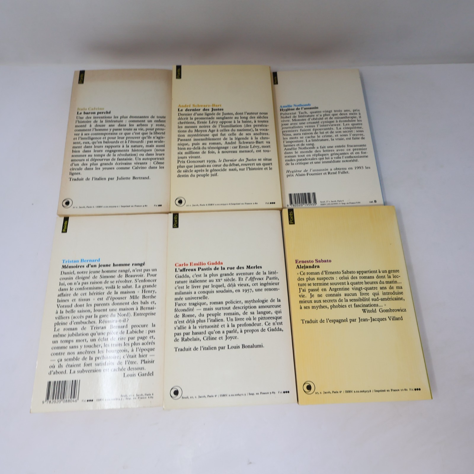 Points Lot 33 Livres Seuil Gadda/Jelloun/Tsírkas/Kadare/Sábato/Bernard/Nothomb