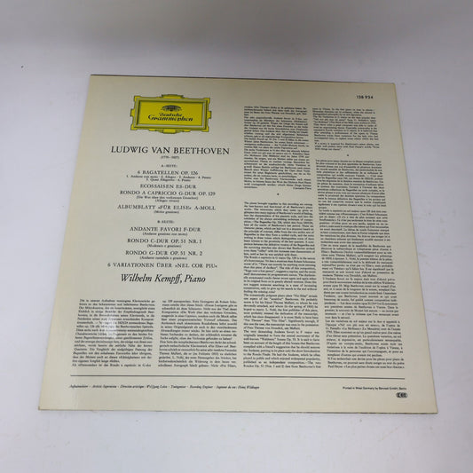 Beethoven Wilhelm Kempff Bagatelles Piano LP Record Deutsche Grammophon 138 934