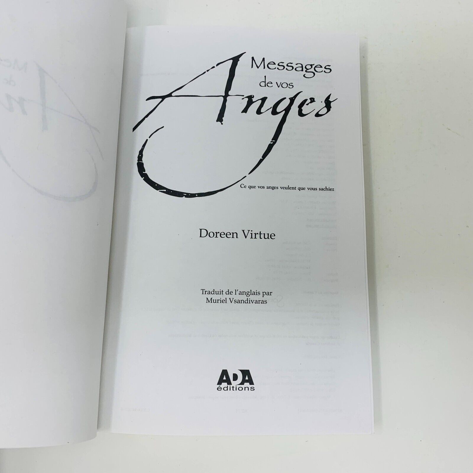 2015 Messages de vos Anges Ada Doreen Virtue Livre en Français Voix du Ciel