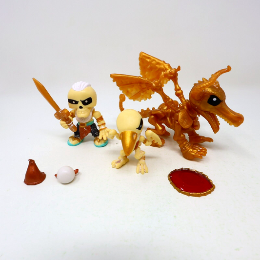 Lot 3 Treasure X Dragons Gold Figures Azgardian Erik Blingblade Crow Bar Moose