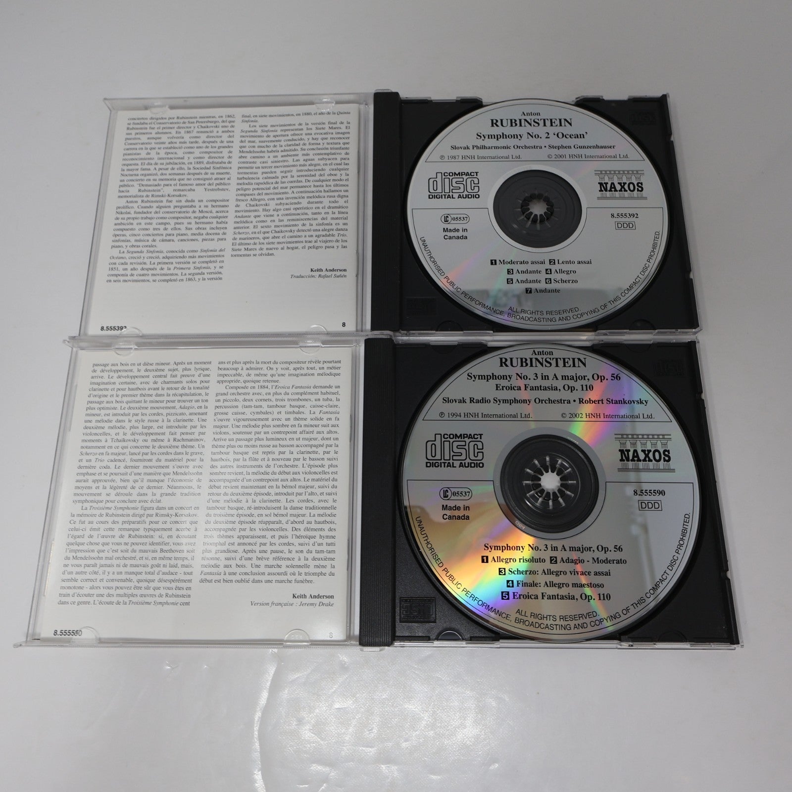 Anton Rubinstein Symphonies 2-3 Ocean/Eroica Fantasia/Piano Concertos 3 CD Lot