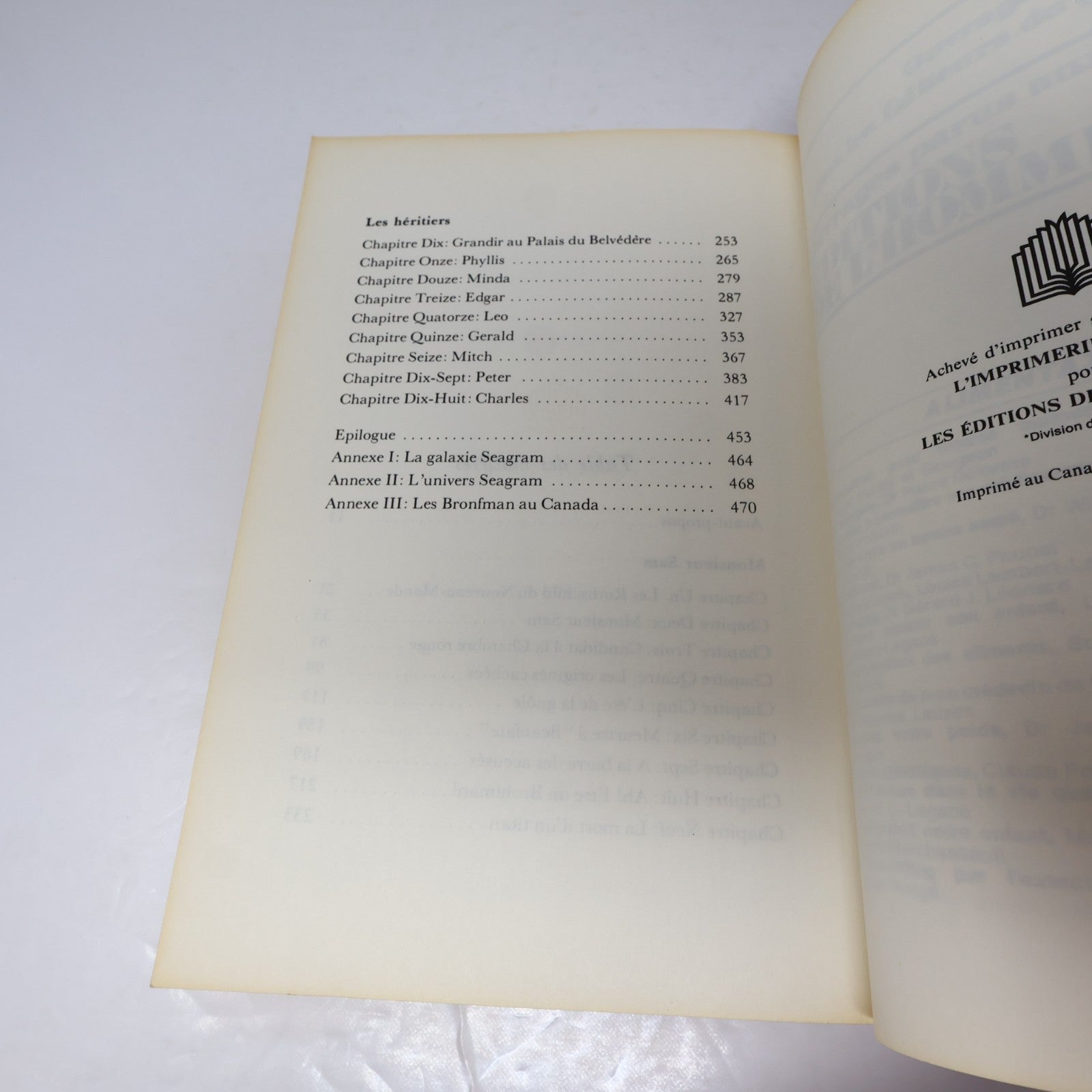 La Dynastie des Bronfman Peter C. Newman 1979 PB Biographie Affaires Français