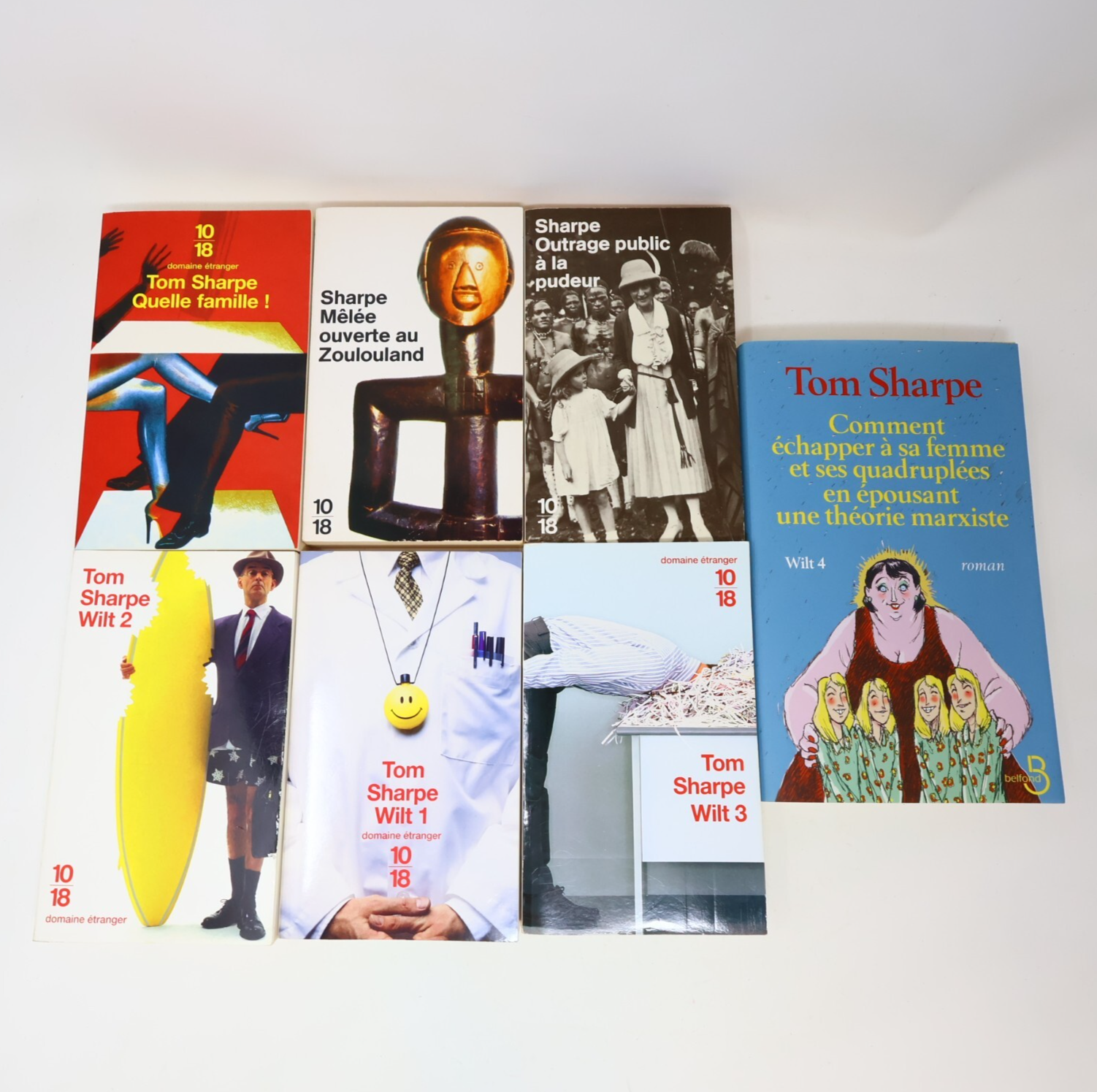 Lot 7 Tom Sharpe Livres Humour Wilt Français French 10/18 & Belfond PB Books